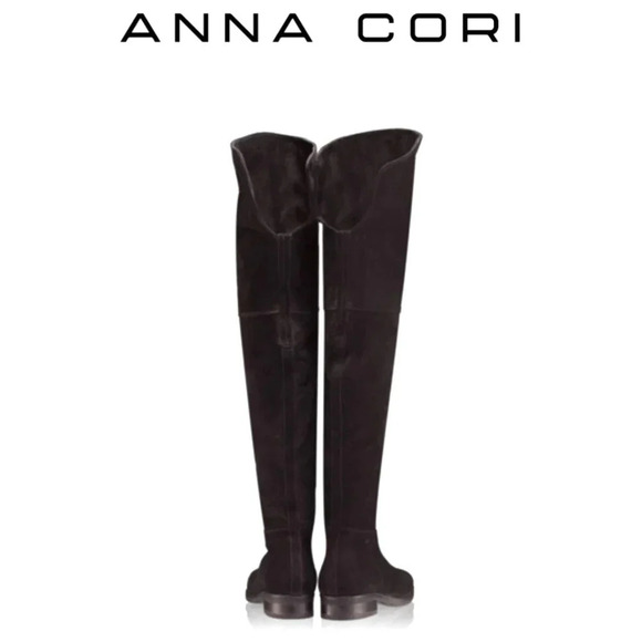 ANNA CORI Crosta Negru black suede over the knee designer luxury boots Wmn's 7.5 - Picture 2 of 16